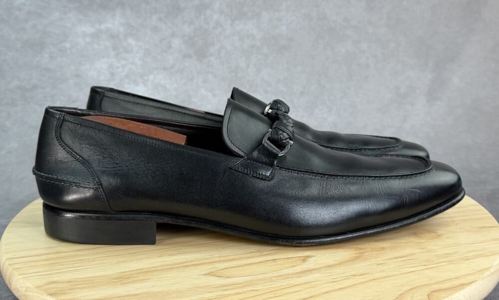Salvatore FERRAGAMO - NELLY BLACK LEATHER BRAIDED Loafer Men's Size 11D
